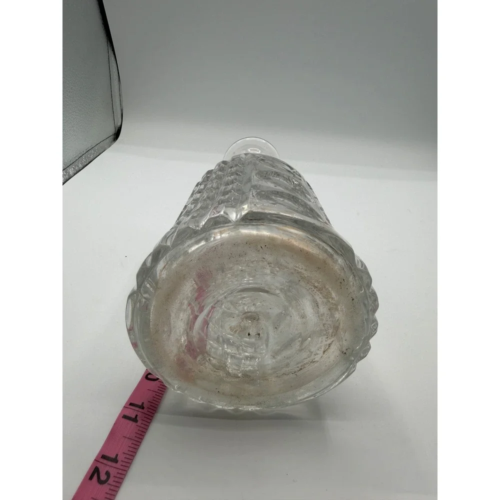 Antique EAPG Boston Sandwich‎ Glass Waffle & Thumbprint Bar Bottle